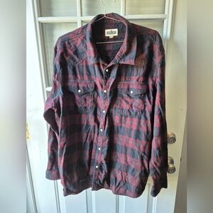 Distillery Men's Red and Black Plaid Flannel Shirt